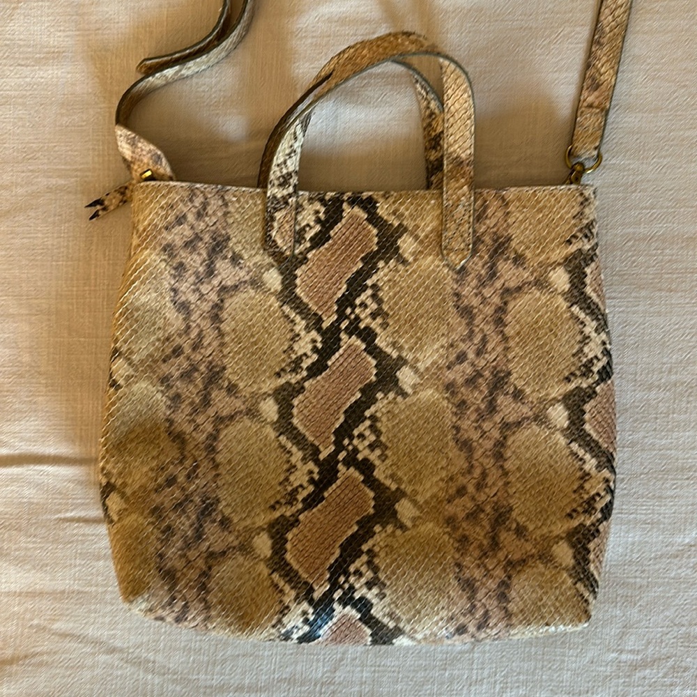 Madewell Snakeskin Small Transport Crossbody Purse